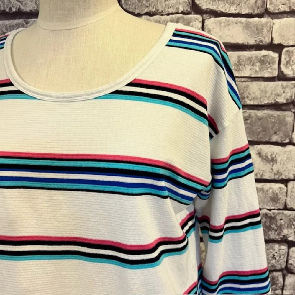 Talbots Scoop Neck 3/4 Sleeve Blouse Size Large - Picture 2 of 8